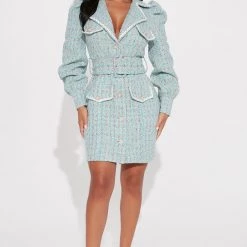 Fashion Nova Boss Woman Tweed Mini Dress - Mint -fashion nova dresses Shop 08 08 22Stduio1 CE AC 09 45 37 7 SD375822FN Mint 2400 PB