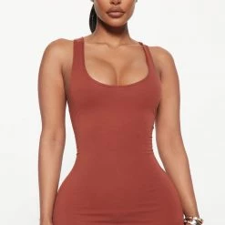 Fashion Nova Rachel Racerback Midi Dress - Brown -fashion nova dresses Shop 08 08 22Studio3 ME RL 15 49 05 54 DX5737 Brown 1096 SG