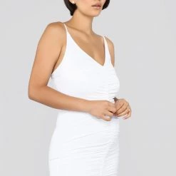Fashion Nova Shanghai Ruched Dress - White -fashion nova dresses Shop 08 09 18 Studio 3 11 55 33 D738 White 0533 AJ scaled