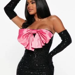 Fashion Nova God's Gift Sequin Dress Set - Black/combo