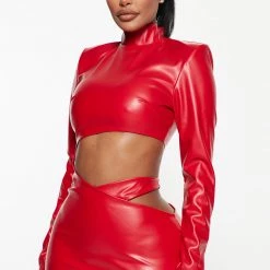 Fashion Nova Major Faux Leather Dress - Red -fashion nova dresses Shop 08 11 22Studio3 MS RENE 11 43 43 10 D8299PD Red P 2304 JB