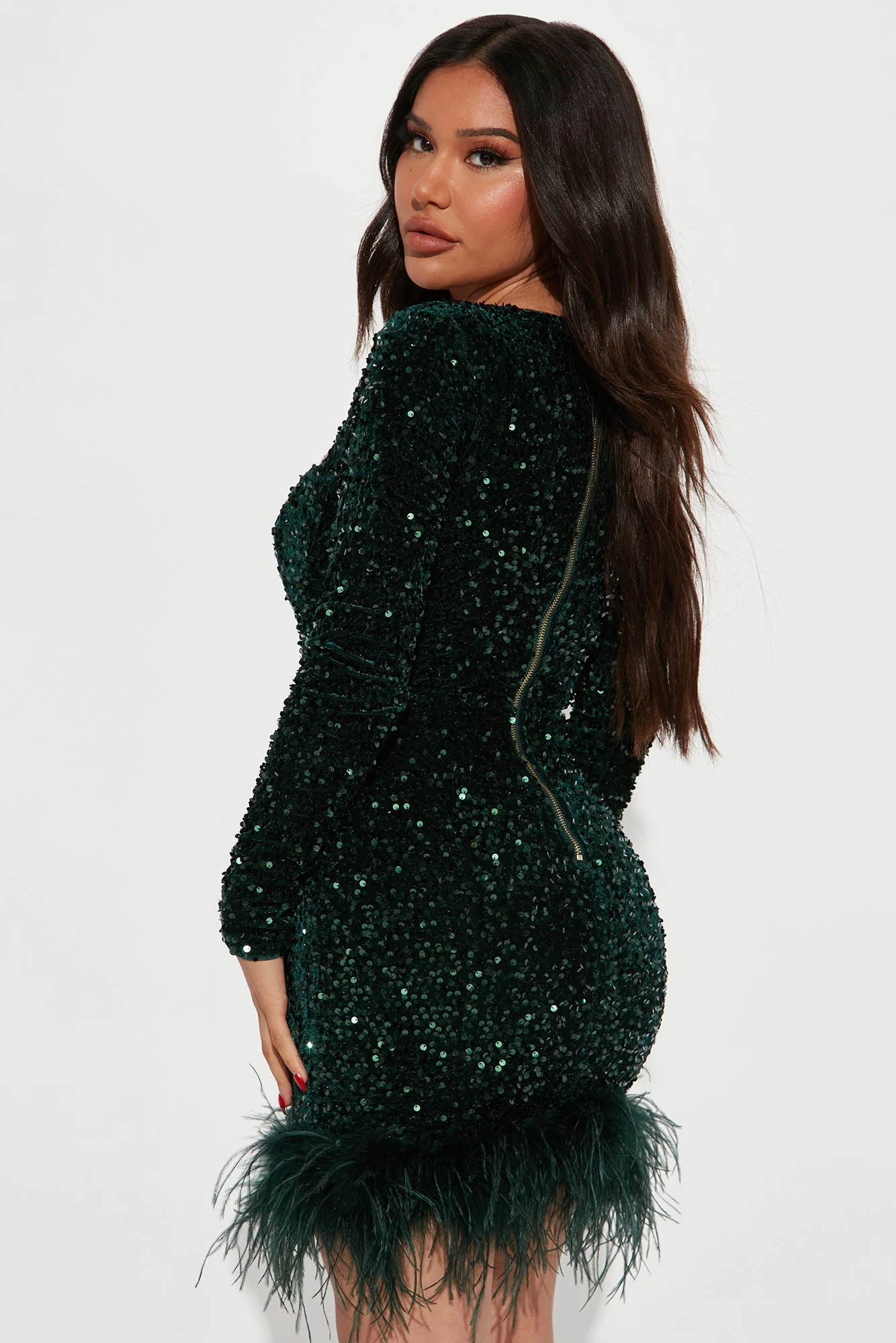 Fashion Nova Soleil Sequin Mini Dress - Emerald 6 Fashion Nova Soleil Sequin Mini Dress - Emerald - Image 4