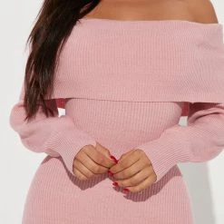 Fashion Nova Stormy Sweater Maxi Dress - Pink -fashion nova dresses Shop 08 12 22Studio2 MS KP 13 05 50 57 MD6495A Pink 2826 WG