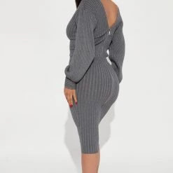 Fashion Nova Zipper Sweater Midi Dress - Grey -fashion nova dresses Shop 08 12 22Studio2 MS KP 13 08 16 58 IMD61359 Grey 2838 PB