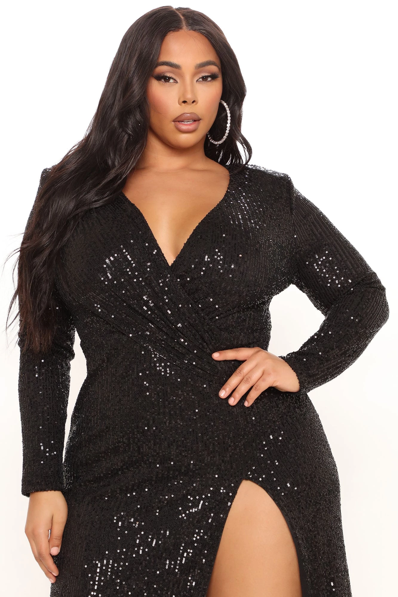 Fashion Nova Boujee Dinners Sequin Maxi Dress - Black 8 Fashion Nova Boujee Dinners Sequin Maxi Dress - Black - Image 6