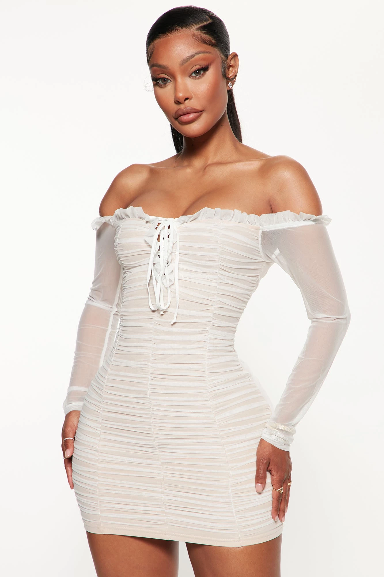 Fashion Nova Maura Mesh Dress - White 3 Fashion Nova Maura Mesh Dress - White