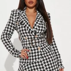Fashion Nova Lunch Date Blazer Mini Dress - Black/combo