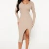 Fashion Nova Hot Cocoa Sweater Midi Dress - Taupe -fashion nova dresses Shop 08 15 22Studio4 KS CC 14 34 59 59 YLD4149FN Taupe 1543 KS