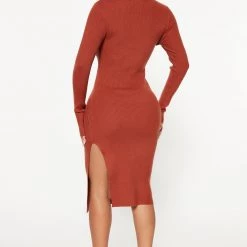 Fashion Nova One Chance Sweater Midi Dress - Rust -fashion nova dresses Shop 08 15 22Studio4 KS CC 16 00 53 74 HF22F767 Rust 1700 JB