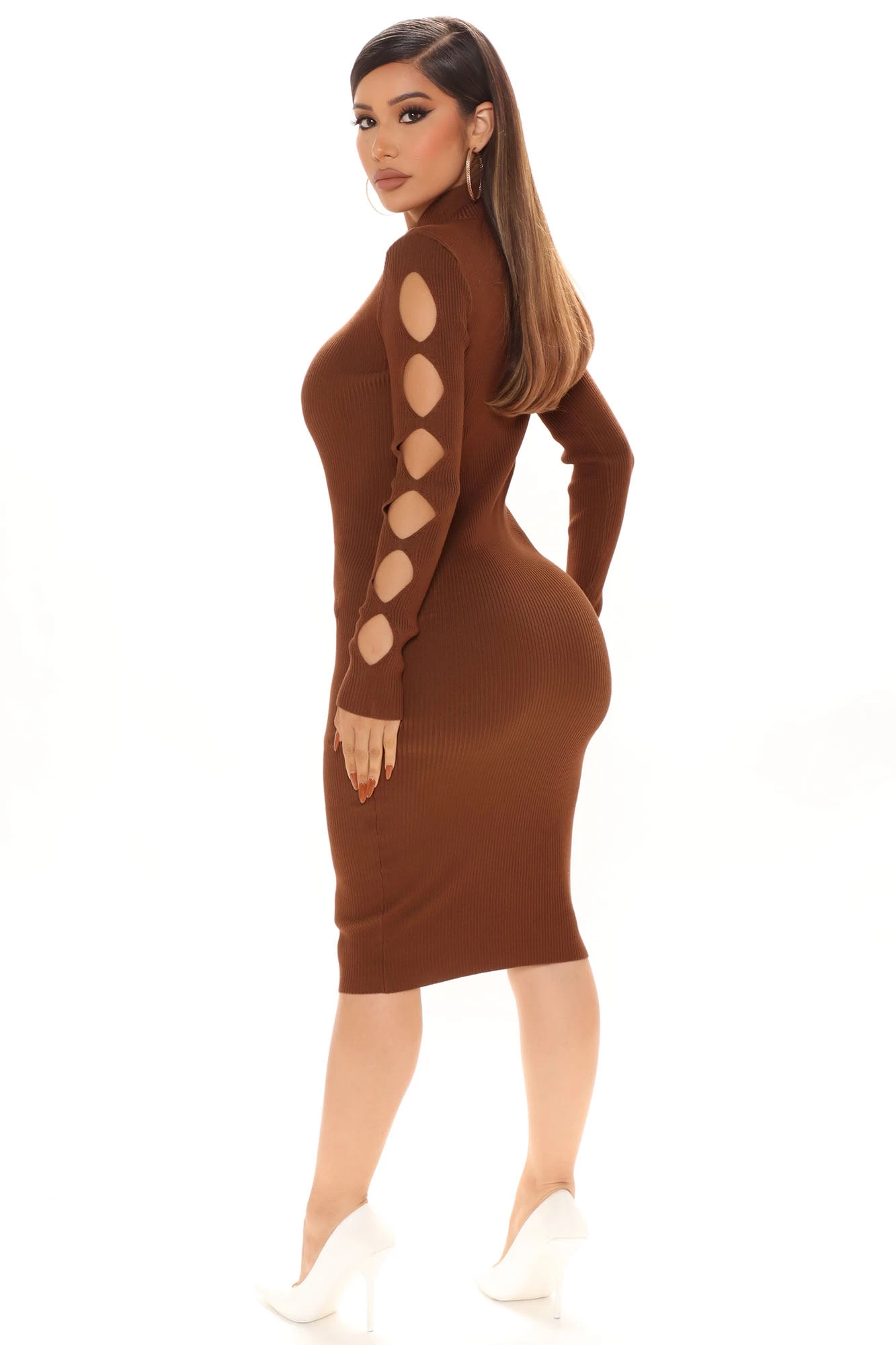 Fashion Nova There For You Sweater Midi Dress - Cognac 7 Fashion Nova There For You Sweater Midi Dress - Cognac - Image 5