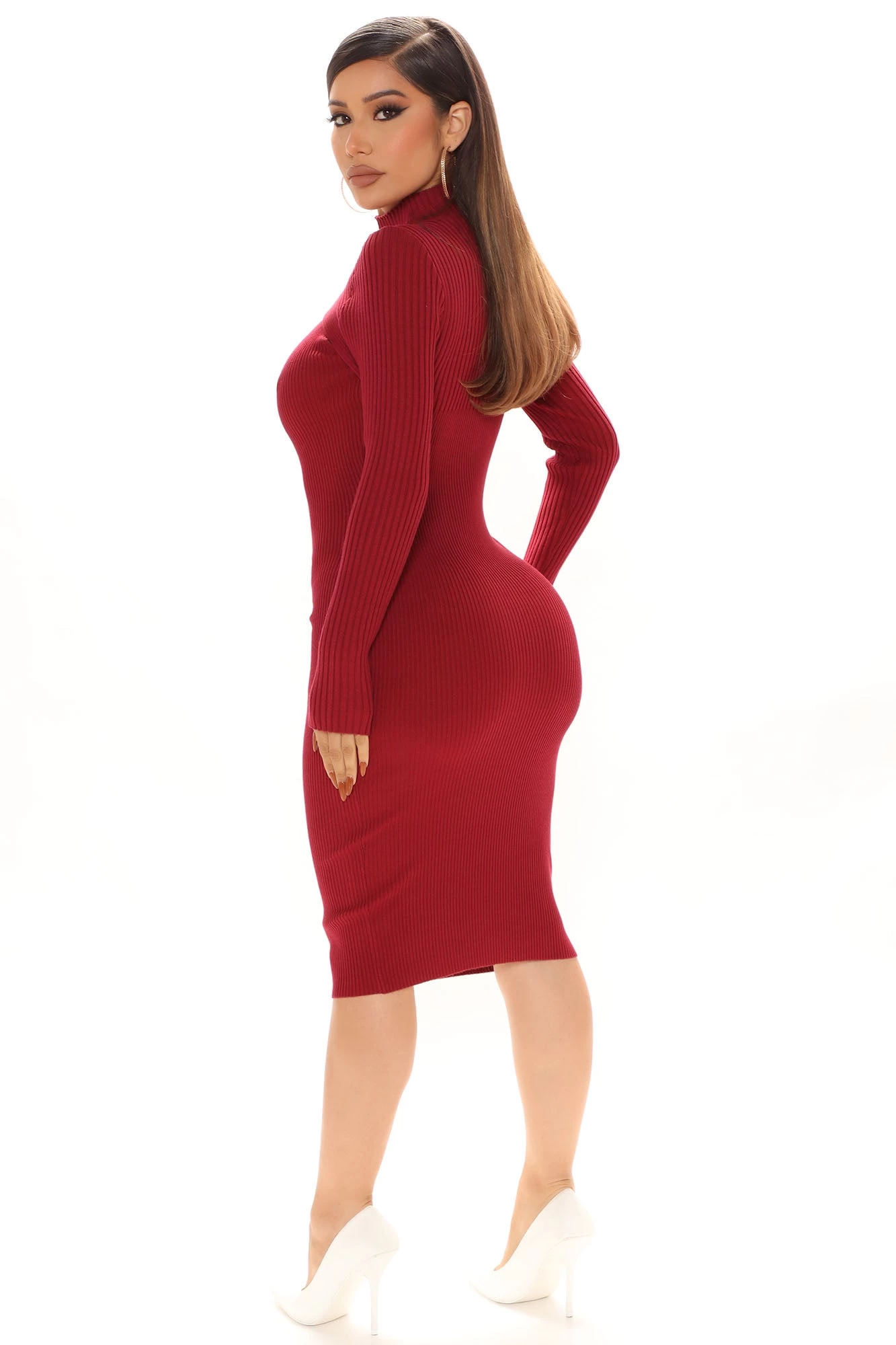 Fashion Nova Moments After Sweater Midi Dress - Red 5 Fashion Nova Moments After Sweater Midi Dress - Red - Image 3