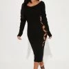 Fashion Nova Ava Cut Out Midi Dress - Black -fashion nova dresses Shop 08 16 22Studio1 KS 11 14 15 29 DU1006 Black 3722 KS