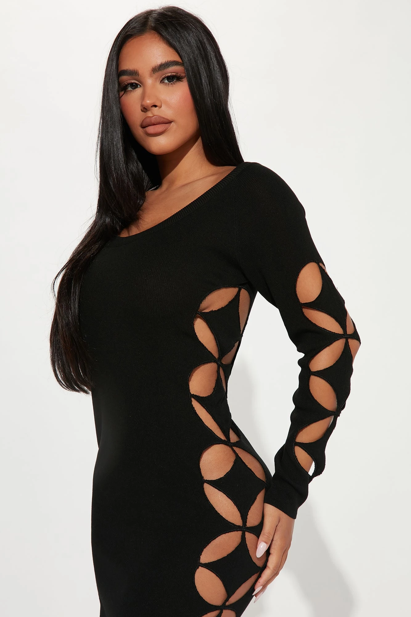 Fashion Nova Ava Cut Out Midi Dress - Black 4 Fashion Nova Ava Cut Out Midi Dress - Black - Image 2