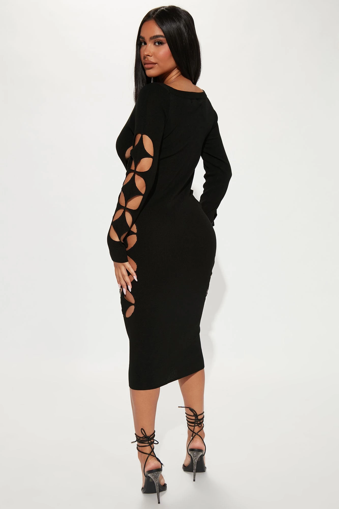 Fashion Nova Ava Cut Out Midi Dress - Black 5 Fashion Nova Ava Cut Out Midi Dress - Black - Image 3