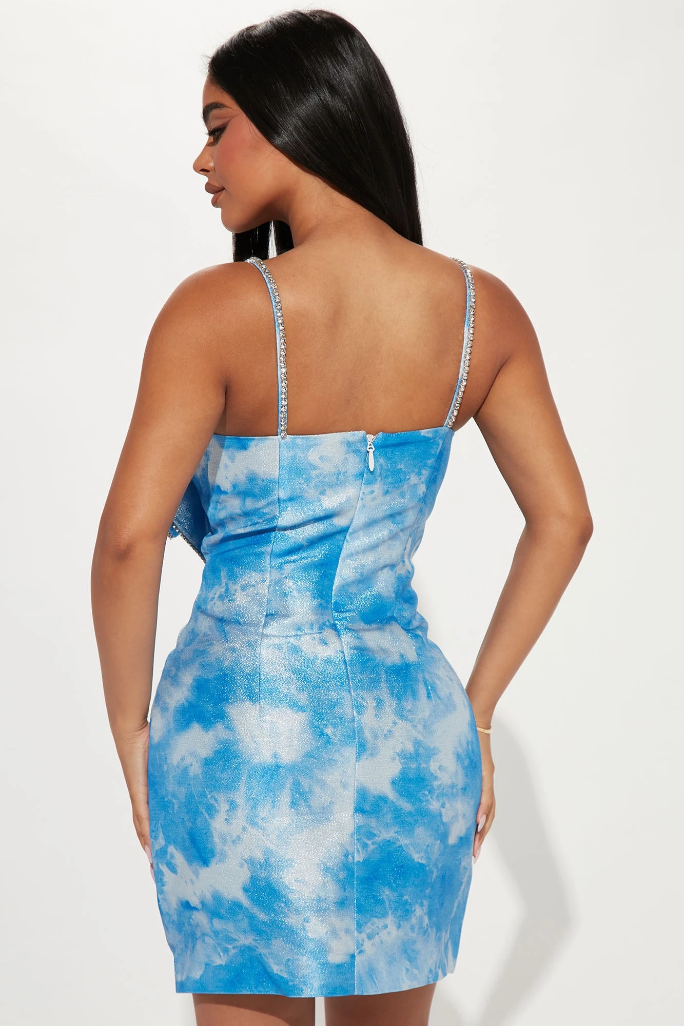 Fashion Nova Jeanette Jacquard Mini Dress - Blue/combo 5 Fashion Nova Jeanette Jacquard Mini Dress - Blue/combo - Image 3