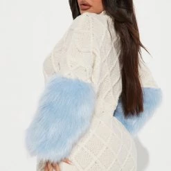 Fashion Nova Paige Sweater Mini Dress - Ivory/combo -fashion nova dresses Shop 08 16 22Studio2 MS 10 26 32 10 ID5680 Ivorycombo 3462 PB