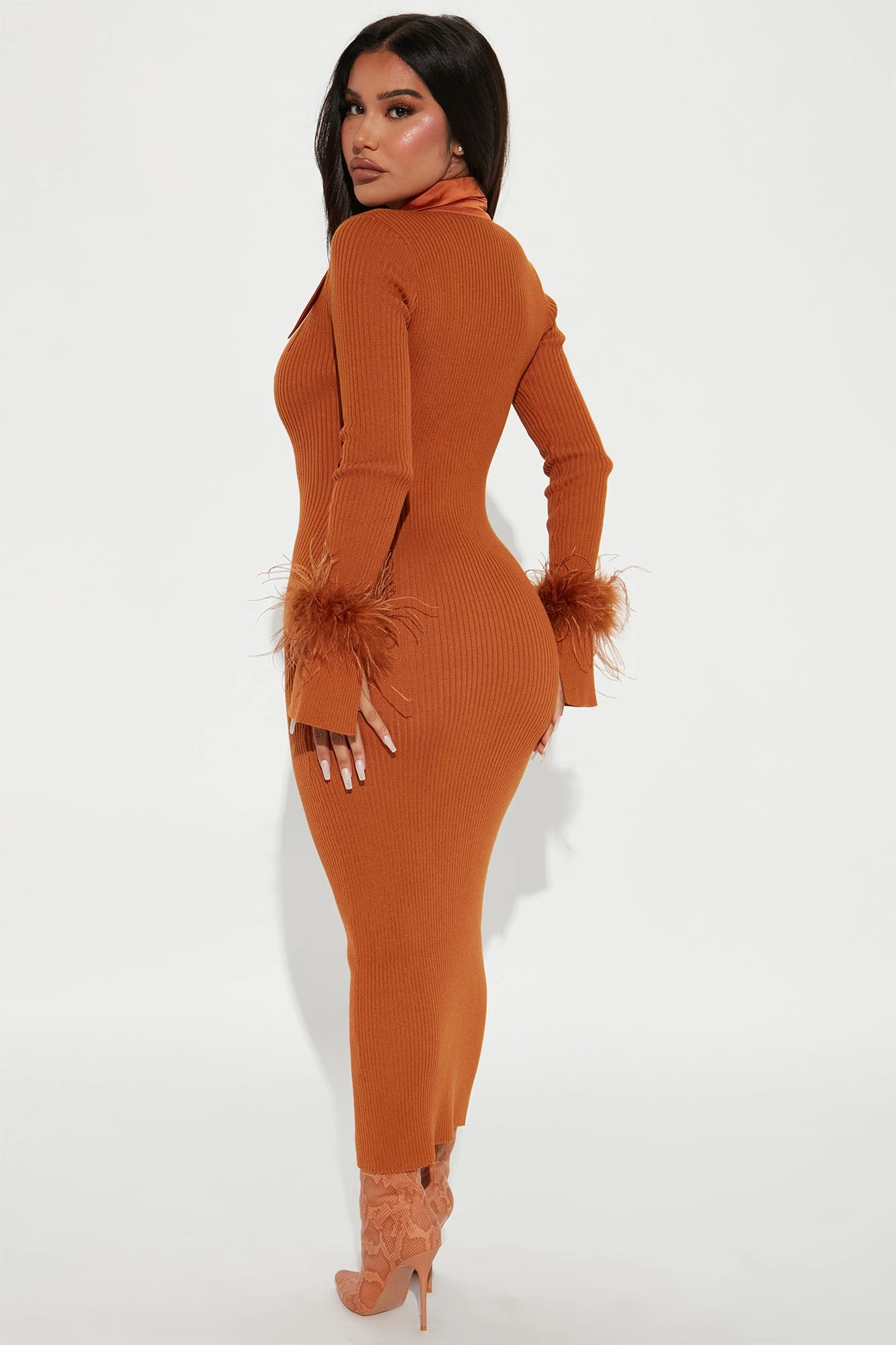 Fashion Nova Raelynn Sweater Midi Dress - Rust 5 Fashion Nova Raelynn Sweater Midi Dress - Rust - Image 3