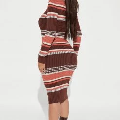 Fashion Nova Savy Striped Midi Dress - Brown/combo -fashion nova dresses Shop 08 16 22Studio2 MS 11 10 17 19 RDAD3171FN Browncombo 3599 PB