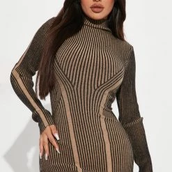 Fashion Nova Hot Cocoa Sweater Midi Dress - Black/combo -fashion nova dresses Shop 08 16 22Studio2 MS 14 33 11 44 IMD61309 Blackcombo 3948 PB