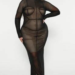 Fashion Nova Risky Moments Mesh Maxi Dress - Black -fashion nova dresses Shop 08 16 22Studio4 DD AC 15 50 50 66 D8179C Black 2211 PLUS PB