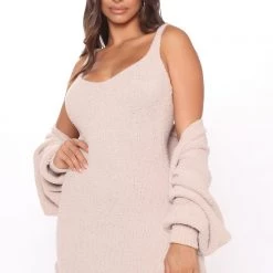 Fashion Nova Living In It Cozy Dress Set - Taupe -fashion nova dresses Shop 08 17 20Studio2 JP 12 19 54 3 D6607C Taupe 0648 RA
