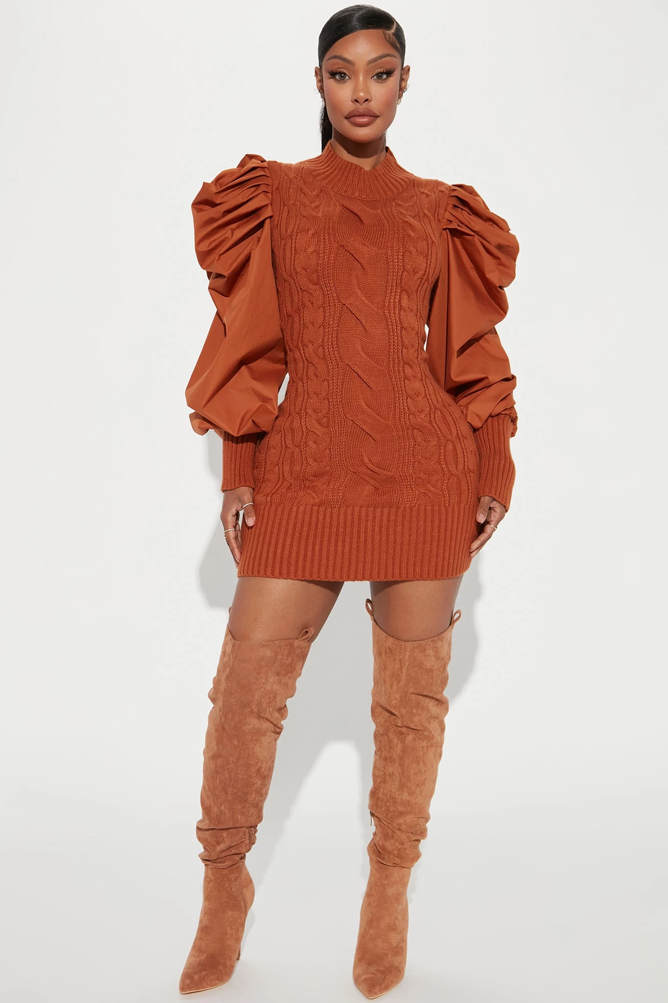 Fashion Nova Sass And Class Sweater Mini Dress - Rust 4 Fashion Nova Sass And Class Sweater Mini Dress - Rust - Image 2