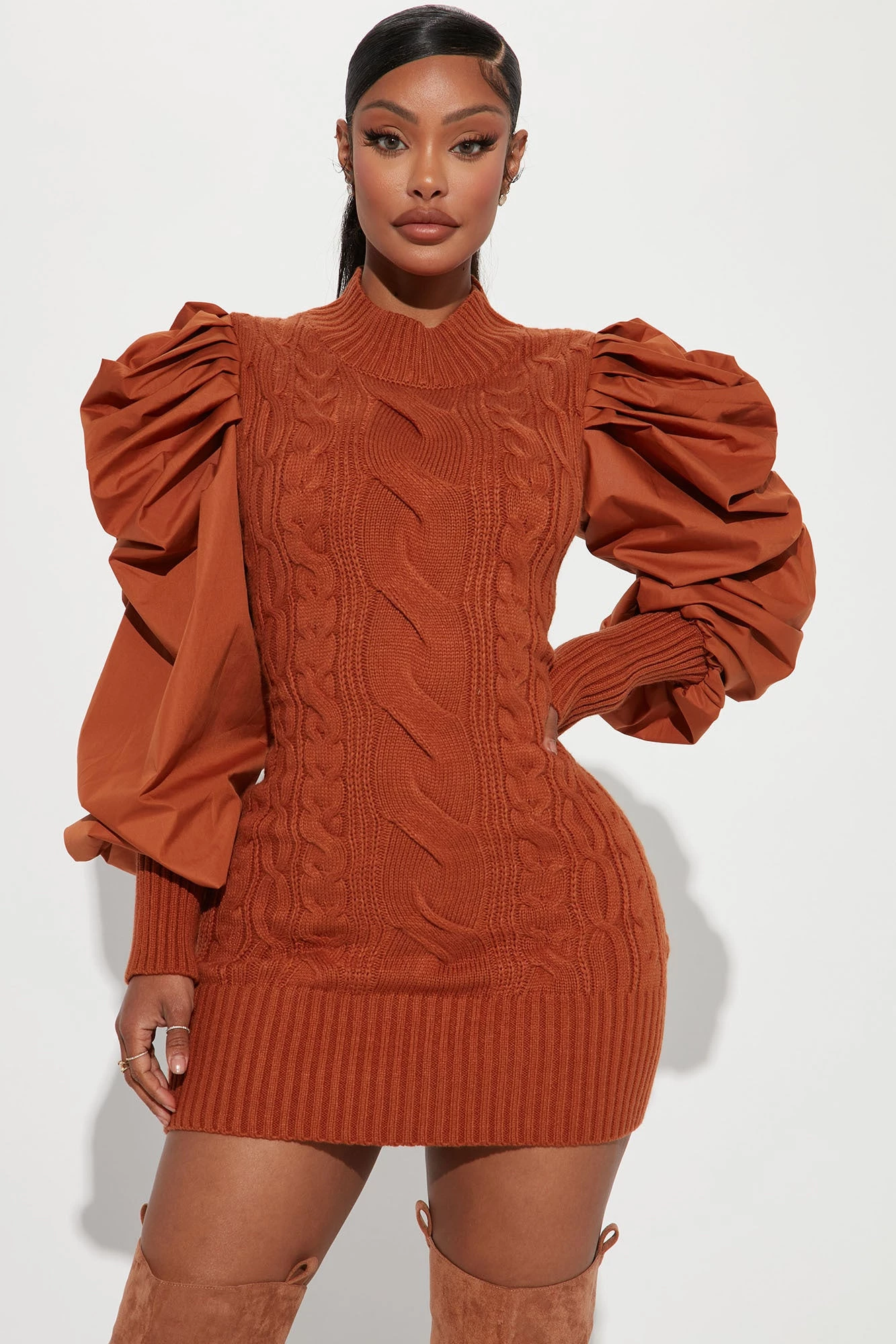 Fashion Nova Sass And Class Sweater Mini Dress - Rust 3 Fashion Nova Sass And Class Sweater Mini Dress - Rust