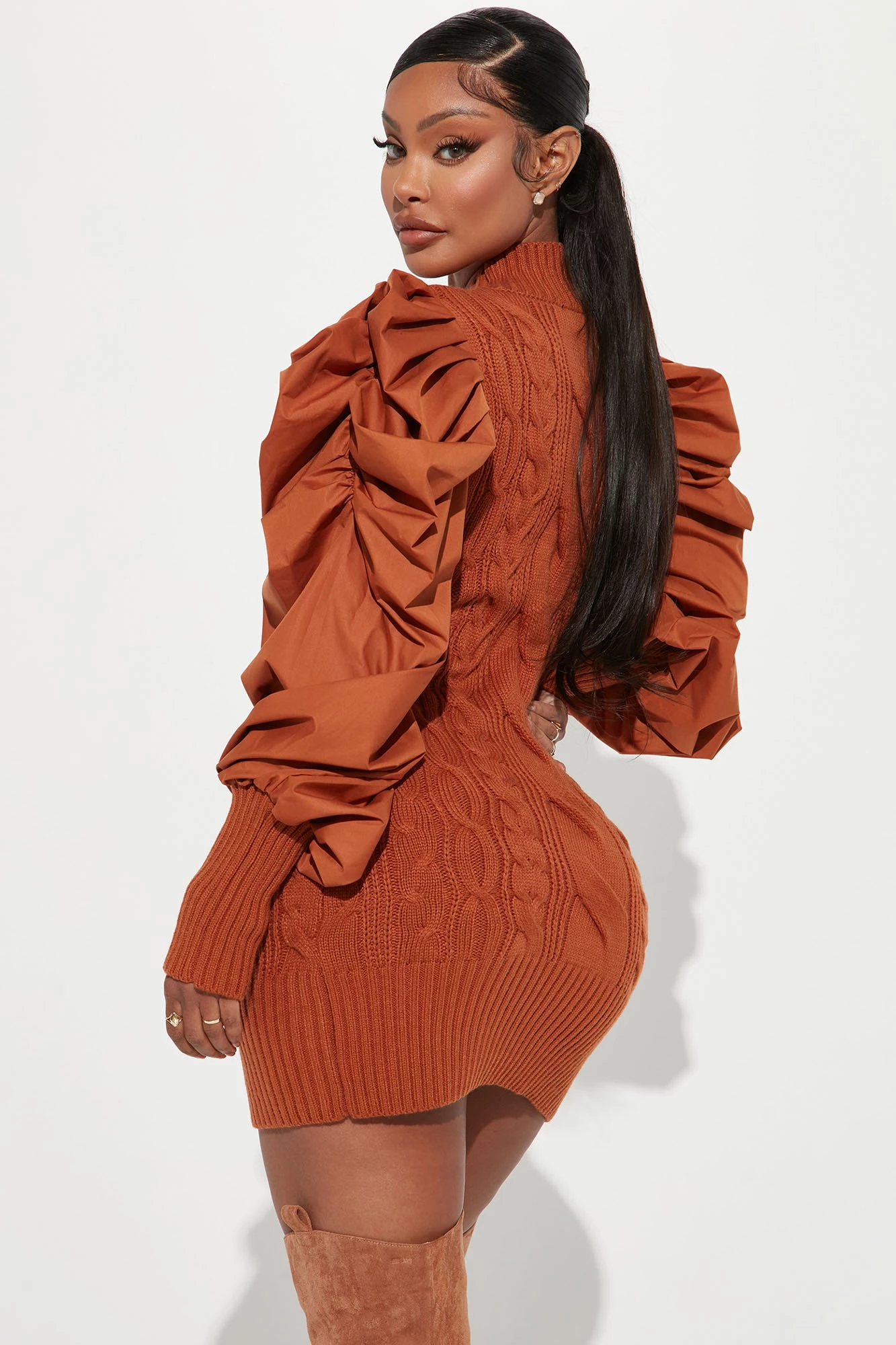 Fashion Nova Sass And Class Sweater Mini Dress - Rust 5 Fashion Nova Sass And Class Sweater Mini Dress - Rust - Image 3