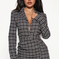 Fashion Nova Making Arrangements Mini Dress - Black/White