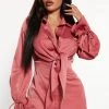 Fashion Nova Nonstop Satin Shirt Dress - Rose -fashion nova dresses Shop 08 17 22Studio3 MS AC 14 33 36 30 HF22H295 Rose 0765 KS
