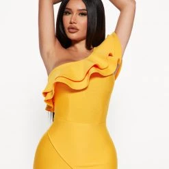 Fashion Nova Perfect Match Bandage Midi Dress - Mustard -fashion nova dresses Shop 08 17 22Studio3 MS AC 15 13 23 39 AR1397DFN Mustard 0866 KS