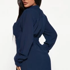 Fashion Nova Rewind Time Shirt Dress - Navy -fashion nova dresses Shop 08 17 22Studio3 MS AC 15 16 00 40 FE22G256 Navy 0878 KS
