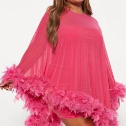 Fashion Nova Showstopper Feather Mini Dress Set - Pink -fashion nova dresses Shop 08 17 22Studio4 KS 10 09 30 4 TD16491CPD Pink 2285 PLUS KS