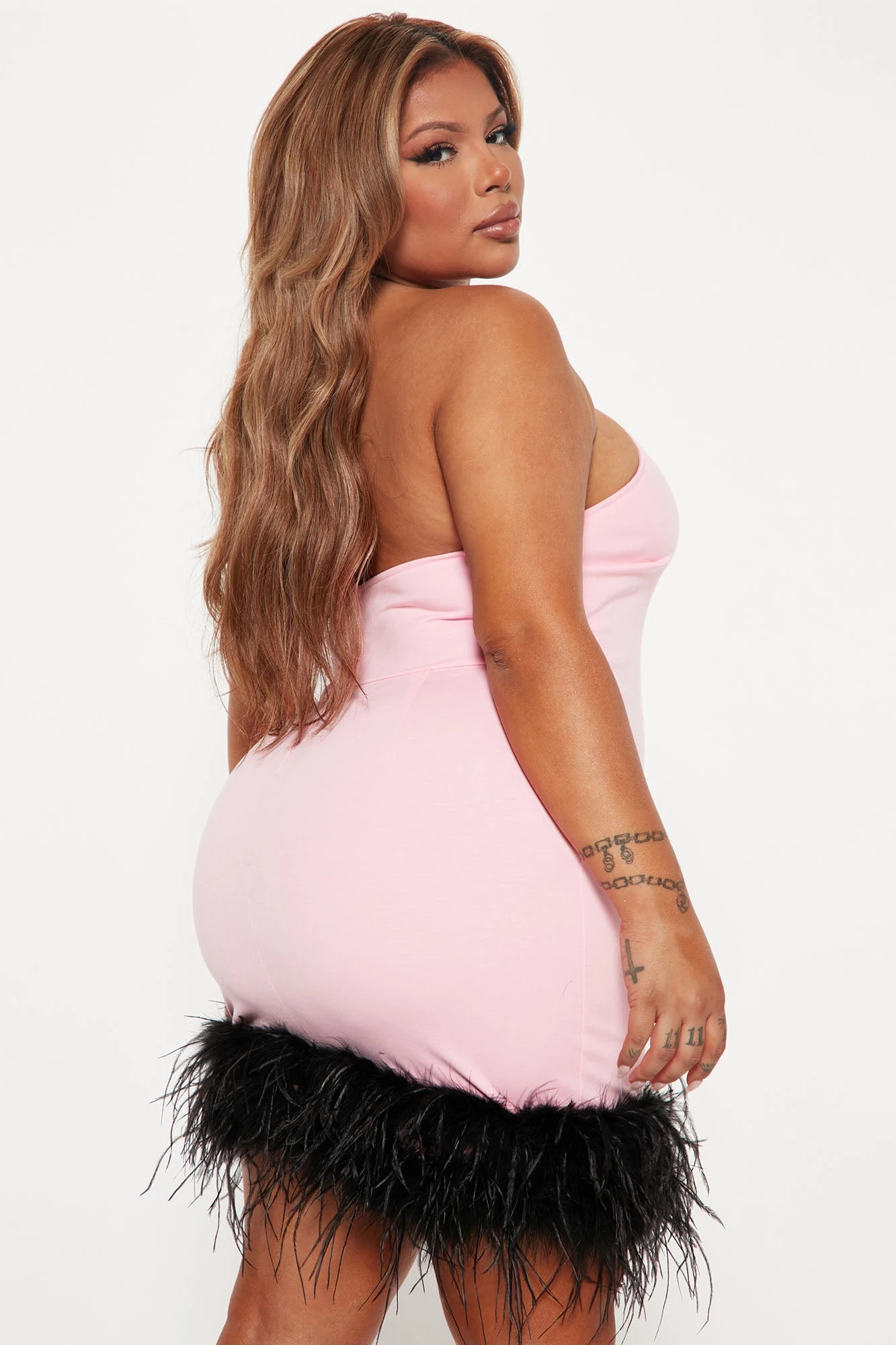 Fashion Nova Ari Feather Mini Dress - Pink/combo 8 Fashion Nova Ari Feather Mini Dress - Pink/combo - Image 6