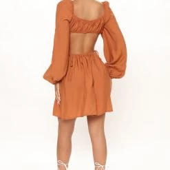 Fashion Nova Gianna Mini Dress - Rust -fashion nova dresses Shop 08 18 21Studio1 CE KP 10 01 50 12 FS22A724 Rust 2054 MH