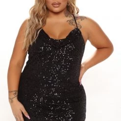 Fashion Nova Definitely Maybe Sequin Maxi Dress - Black -fashion nova dresses Shop 08 18 21Studio3 ME RL 10 24 40 26 9346 Black 1097 PLUS DC