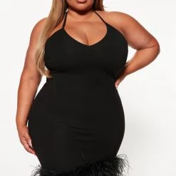 Fashion Nova Ari Feather Mini Dress - Black -fashion nova dresses Shop 08 18 222Shell KS KP 15 27 55 41 GW22C1070 Black 1453 PLUS EH