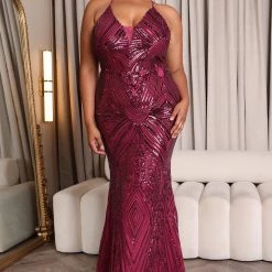 Fashion Nova Minding My Business Sequin Maxi Dress - Plum -fashion nova dresses Shop 08 18 22Studio7 SN JM 15 11 22 69 1371P8 Plum 1152 PLUS PB