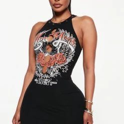 Fashion Nova New York Bound Mini Dress - Black