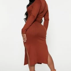 Fashion Nova Katie Midi Dress - Rust -fashion nova dresses Shop 08 19 22Studio4 RT DJ 10 28 16 1 RD47630L Rust 3657 SG