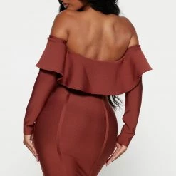 Fashion Nova Bandage Midi Dress - Rust -fashion nova dresses Shop 08 19 22Studio4 RT DJ 14 52 29 36 D2493 Rust 26453 PB
