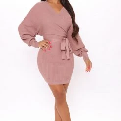 Fashion Nova Just Between Us Sweater Dress - Mauve -fashion nova dresses Shop 08 20 20Studio2 BR SD 12 07 36 14 W9025 Mauve NT
