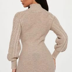Fashion Nova Cozy Evening Sweater Mini Dress - Oatmeal -fashion nova dresses Shop 08 22 22Studio1 KJ KP 15 05 30 31 RDAD2430FN Oatmeal R 7614 PB