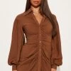 Fashion Nova Maribella Shirt Dress - Brown -fashion nova dresses Shop 08 22 22Studio2 RT RL 13 45 16 38 HF22F958 Brown 5613 PB