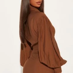 Fashion Nova Maribella Shirt Dress - Brown -fashion nova dresses Shop 08 22 22Studio2 RT RL 13 45 40 38 HF22F958 Brown 5616 PB