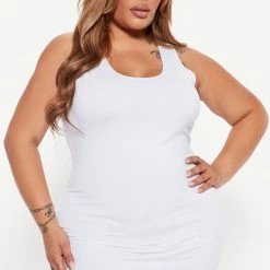 Fashion Nova Rachel Racerback Midi Dress - White -fashion nova dresses Shop 08 22 22Studio4 DD DJ 10 35 42 9 DX5737 White 26479 PLUS EH