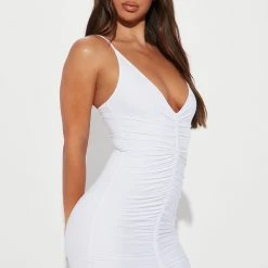Fashion Nova Shanghai Ruched Dress - White -fashion nova dresses Shop 08 23 22Studio2 KJ RL 13 35 50 40 D738 White R 19887 JB