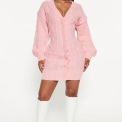 Fashion Nova Julie Sweater Mini Dress - Pink -fashion nova dresses Shop 08 23 22Studio3 RM AC 14 09 51 7 91164NK Pink 1918 JB