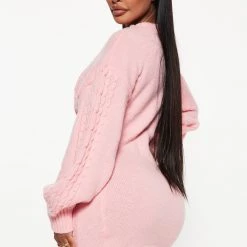 Fashion Nova Julie Sweater Mini Dress - Pink -fashion nova dresses Shop 08 23 22Studio3 RM AC 14 10 25 7 91164NK Pink 1925 JB