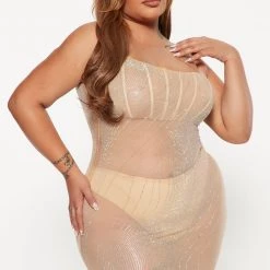 Fashion Nova Body Talk Embellished Mini Dress - Nude -fashion nova dresses Shop 08 23 22Studio4 DM DJ 09 28 10 6 BCCDS23419 Nude 4744 PLUS JB